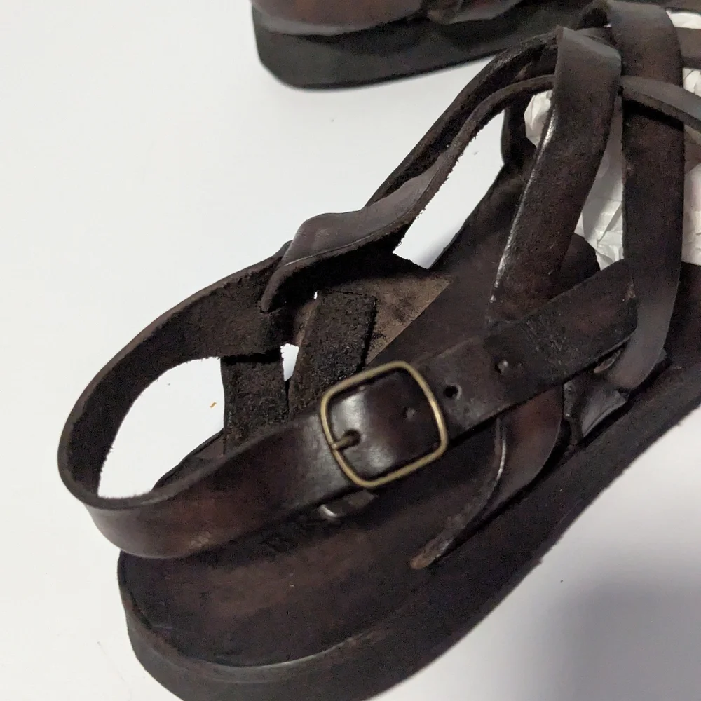 Brador Women's Luke Schuhe Dark Brown Leather Sandal Size 38.Made In Italy - Picture 6 of 15